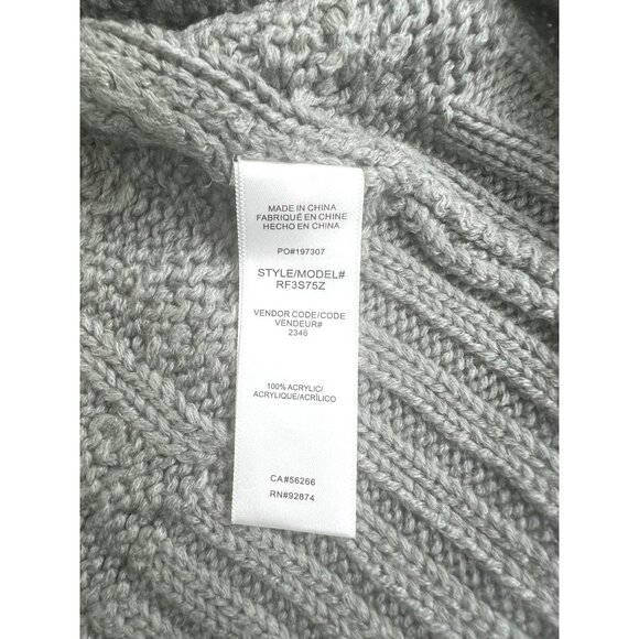 Splendid Abbott Short Sleeve Sweater Gray Cable Knit Pattern Turtleneck Large - Picture 5 of 16